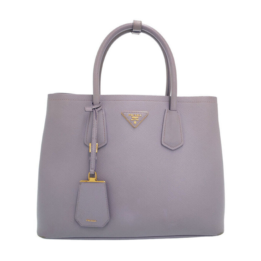 Prada Saffiano Cuir Double Shoulder Bag Glicine purple